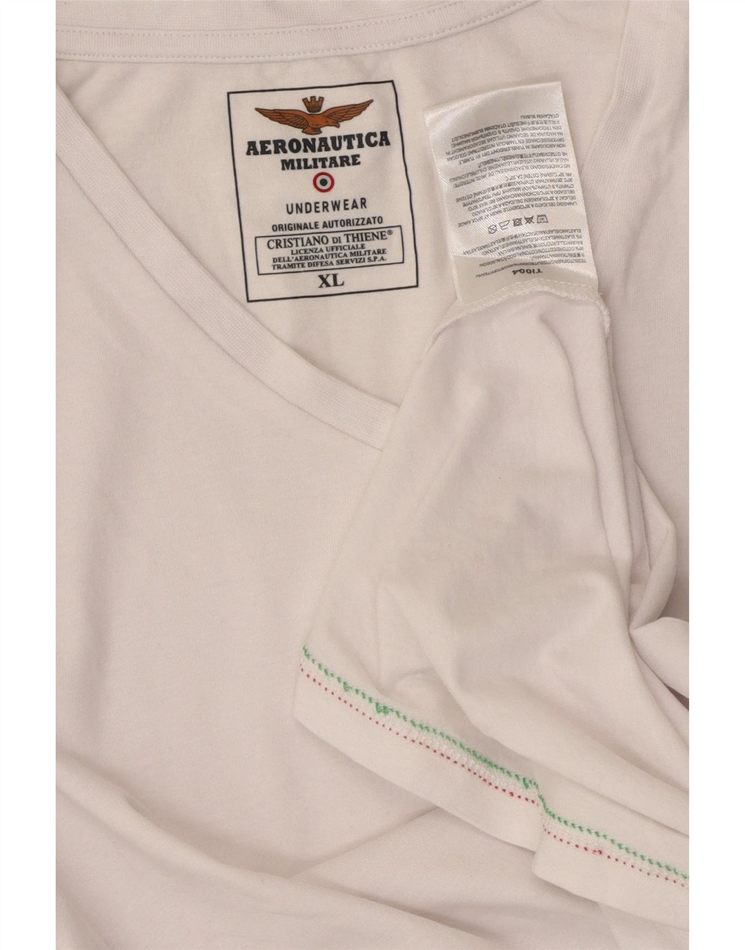 AERONAUTICA MILITARE T-Shirt Femme Top UK 18 XL Coton Blanc