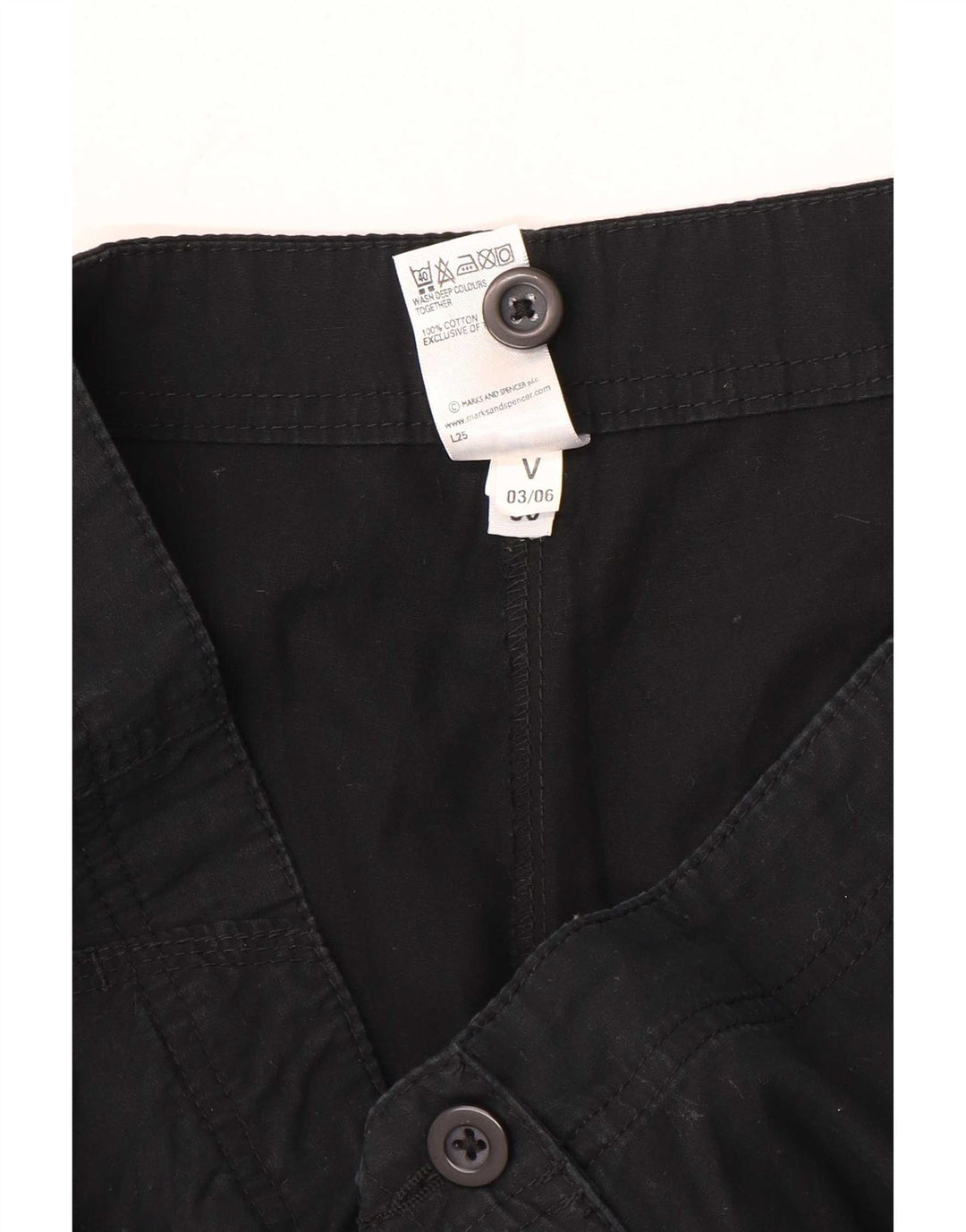 Marks & Spencer Short décontracté pour femme UK 12 Medium W30 Coton noir