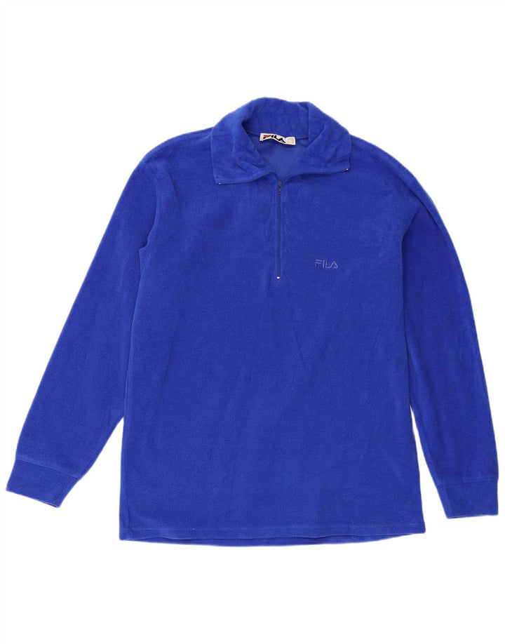 Fila Pull Polaire à Col Zippé Homme Bleu Moyen Polyester