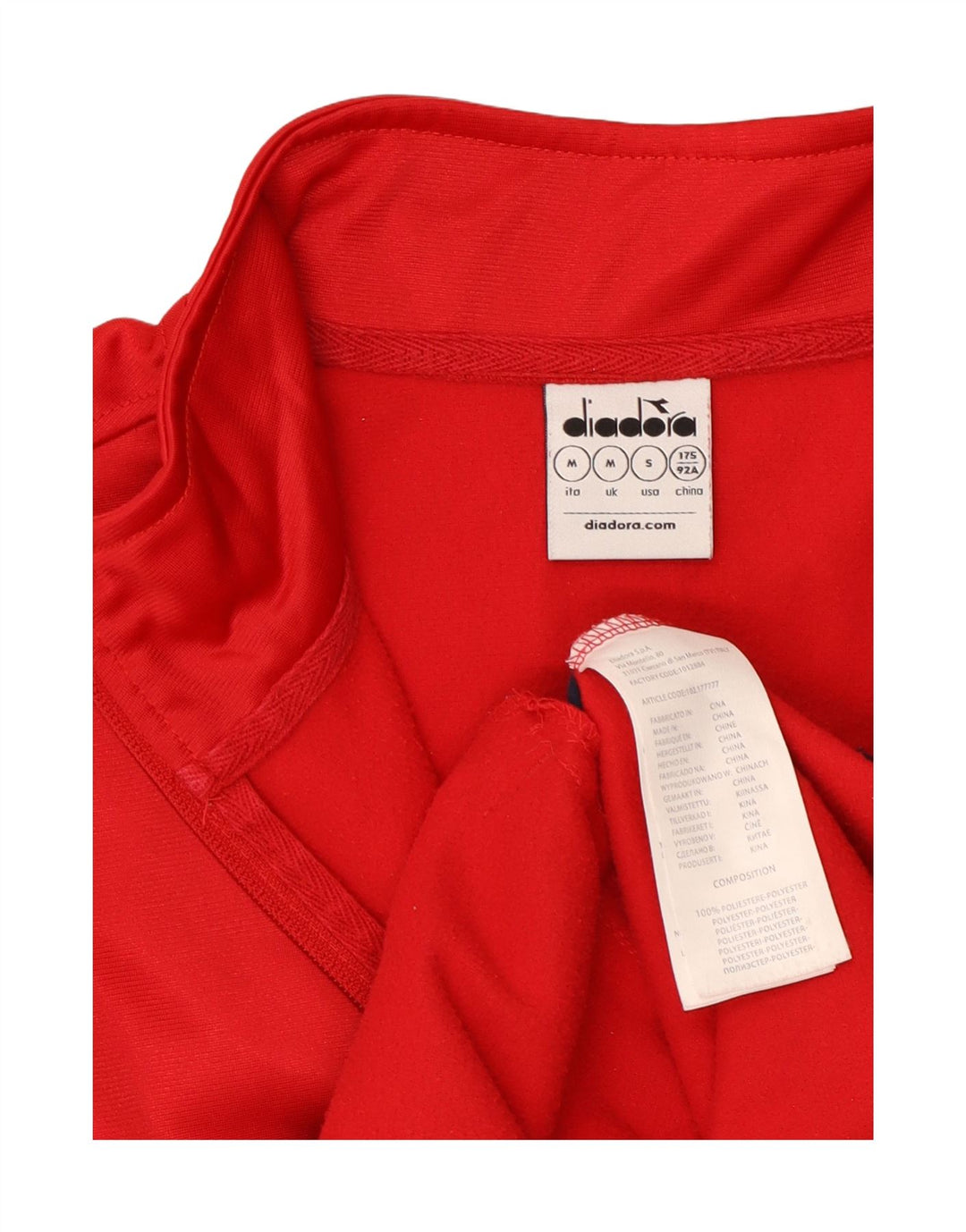 DIADORA Veste de Survêtement Homme Rouge Moyen Colorblock Polyester