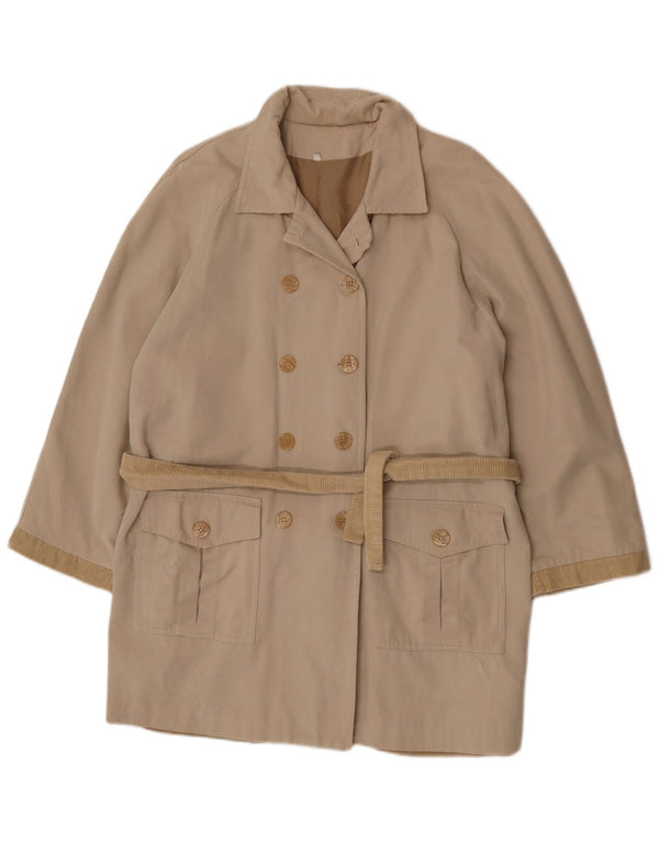 vintage Femme Double Breasted Coat UK 14 Grand Beige