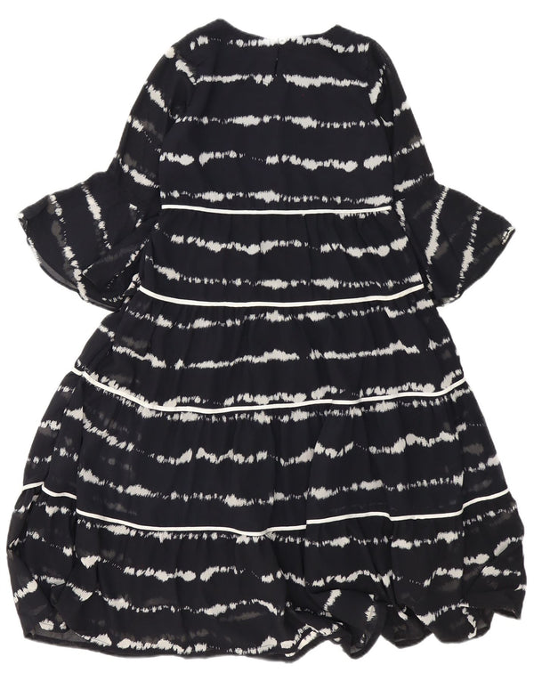 Robe à volants à manches 3/4 pour femme à pois EU 34 XS Bleu marine rayé