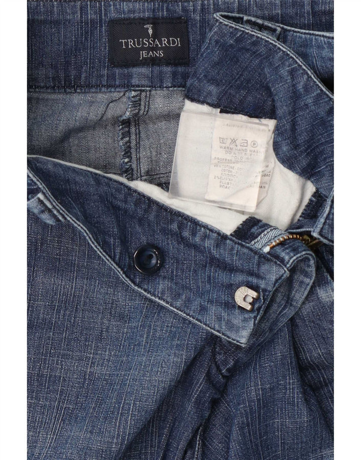 Trussardi Femme Jeans Ample W30 L31 Bleu Coton