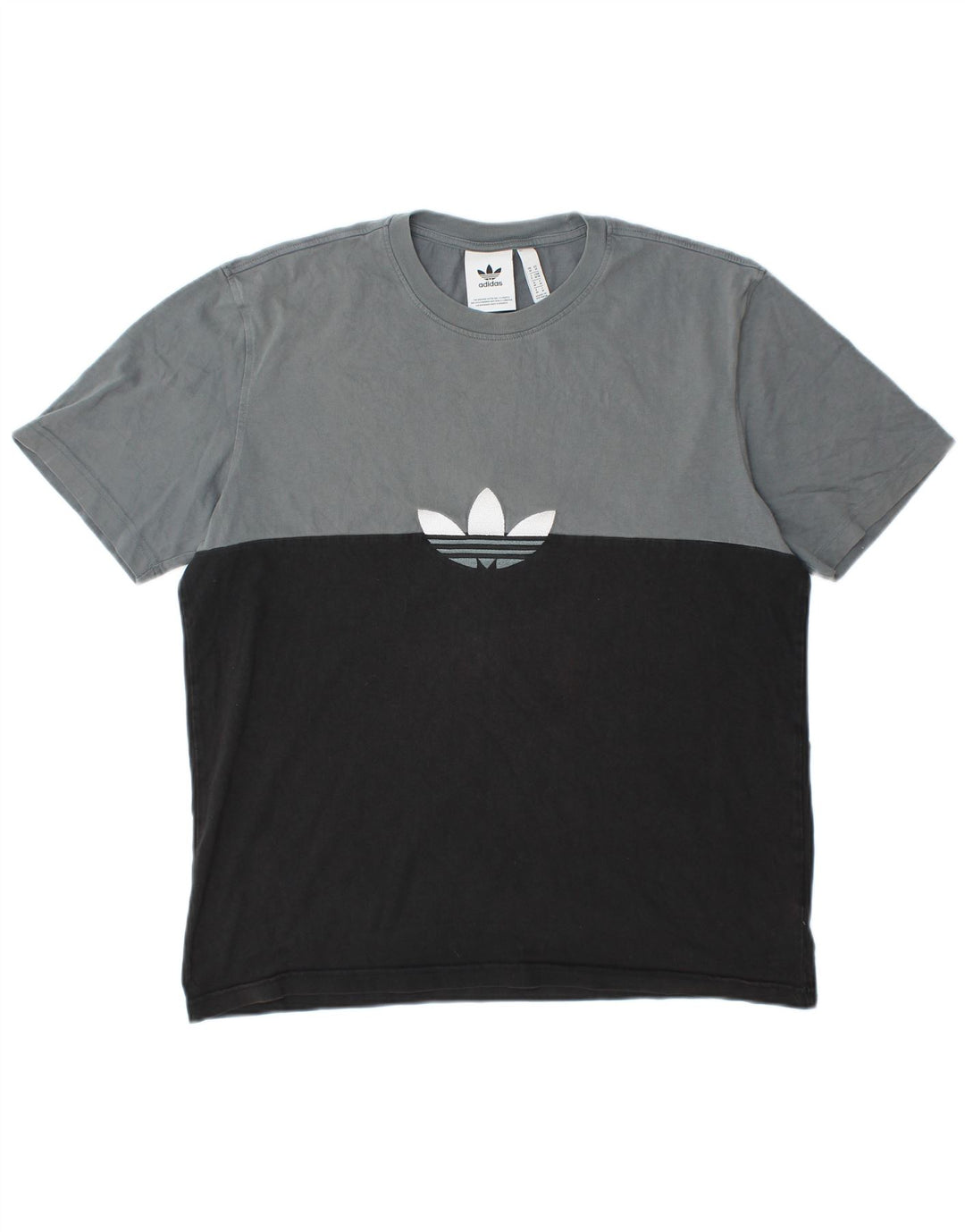ADIDAS T-shirt graphique pour homme en coton color block noir moyen