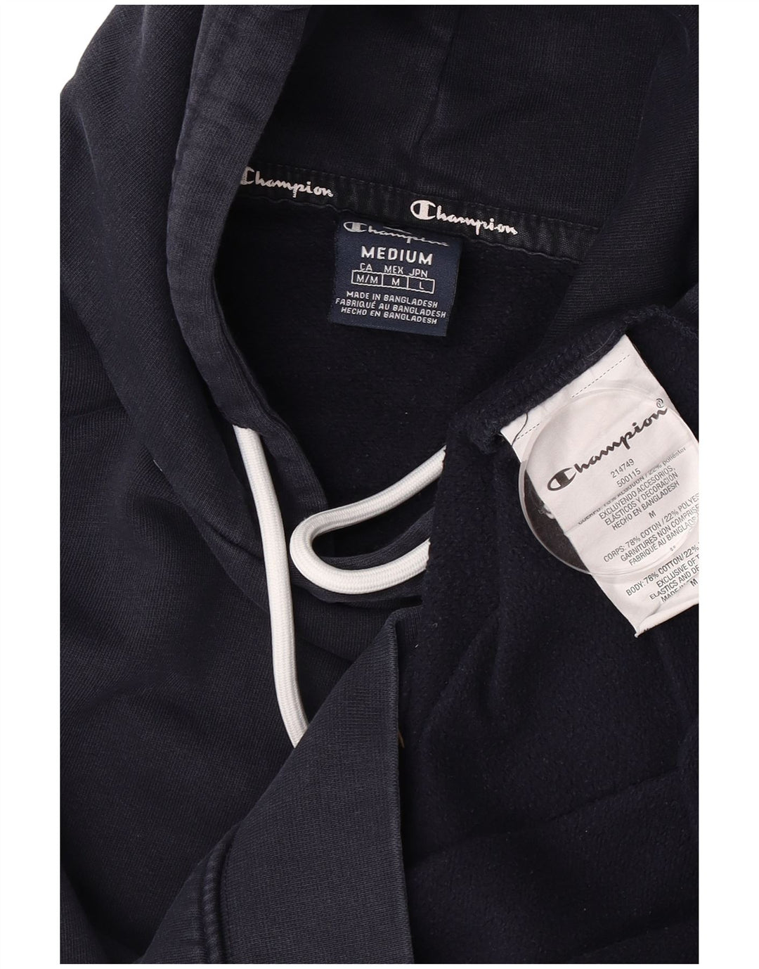 Champion Pull à Capuche Homme Bleu Marine Moyen Coton