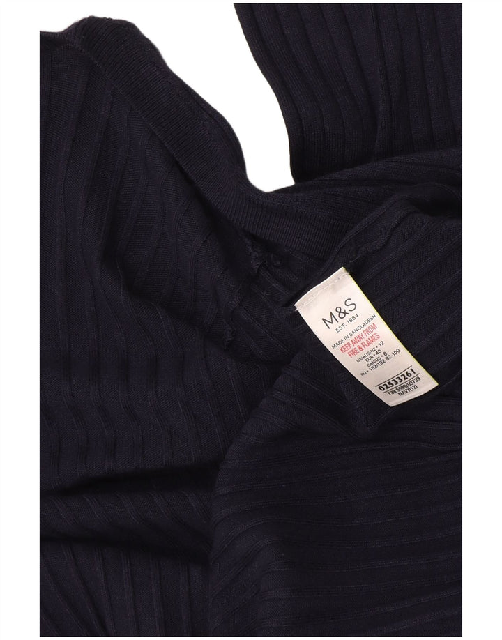 Marks & Spencer Pull cardigan long pour femme UK 12 Bleu marine moyen