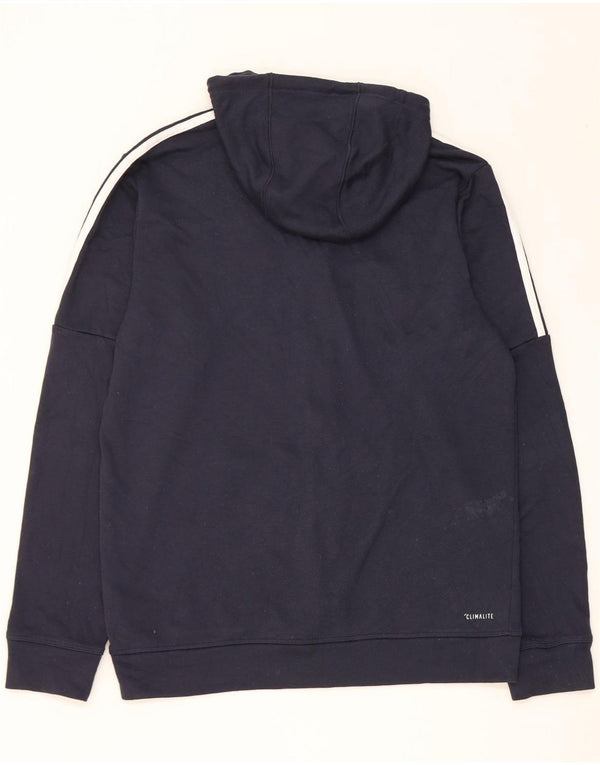 Adidas Pull à capuche zippé Climalite pour homme Bleu marine moyen Polyester