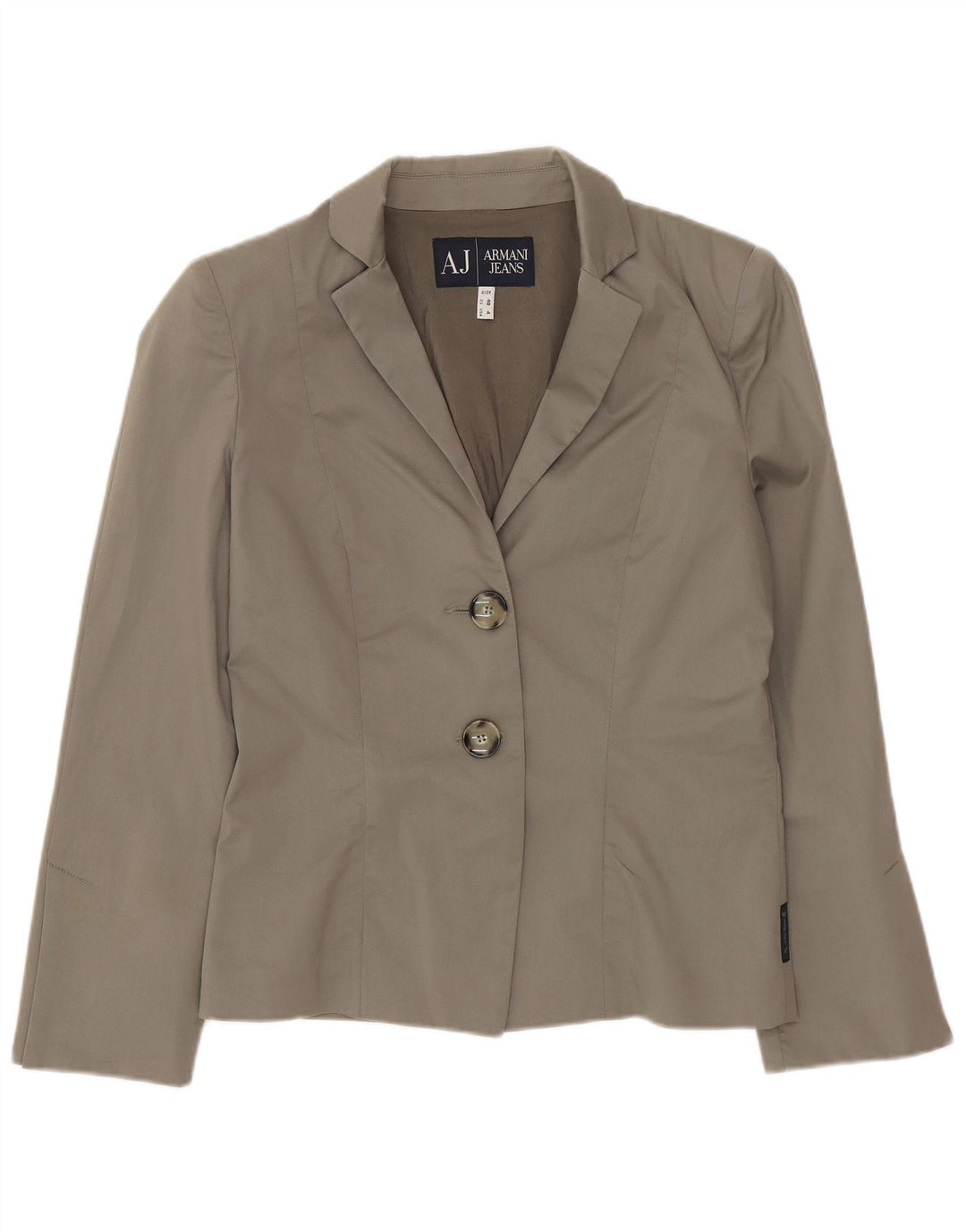 Armani Jeans Veste Blazer 2 Boutons Femme EU 40 Coton Gris Moyen