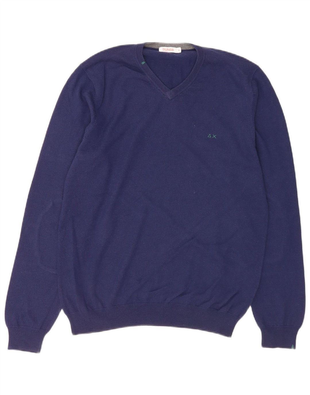 SUN68 Pull col V Homme Laine Bleu Moyen