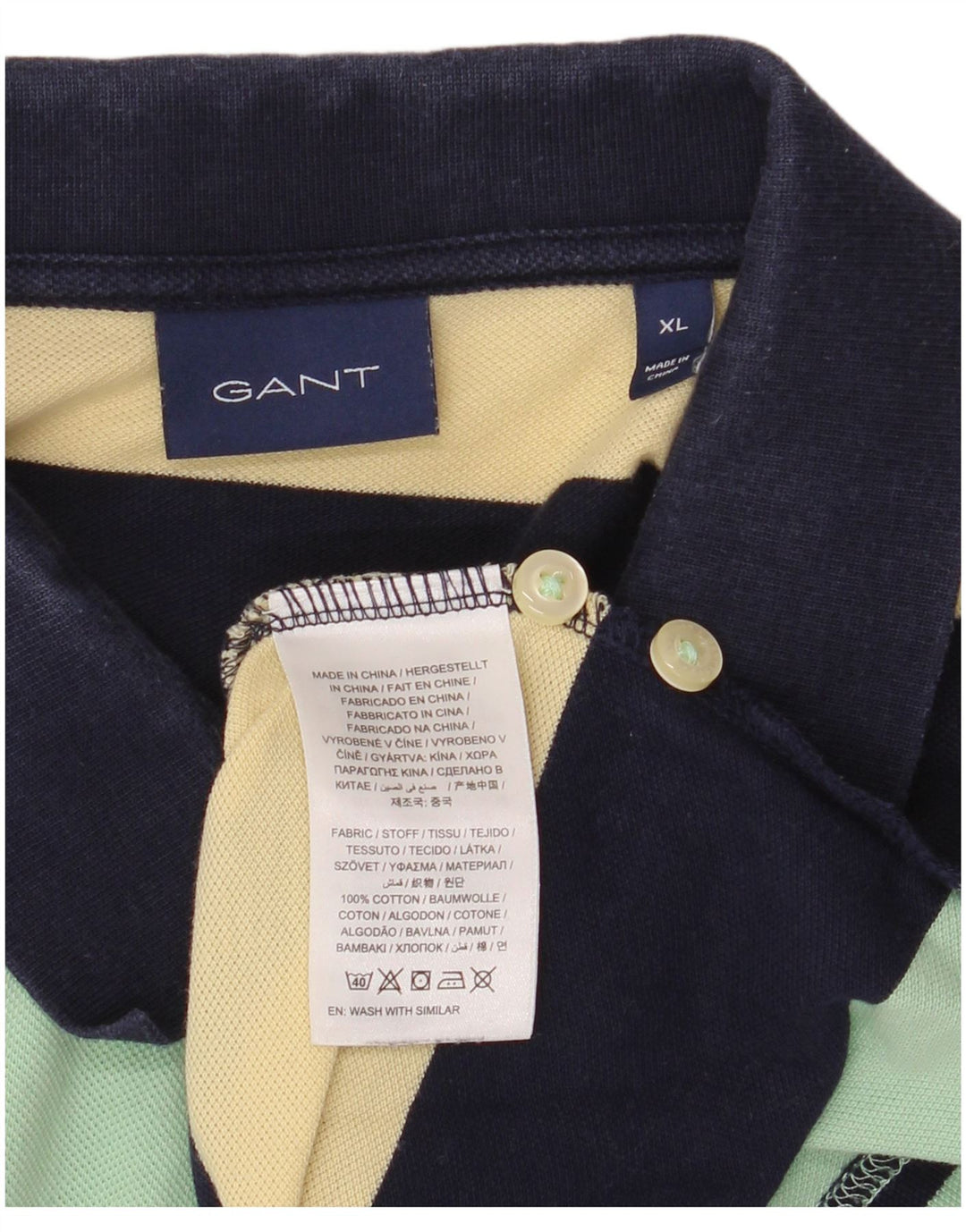 GANT Polo Homme XL Coton Rayé Multicolore