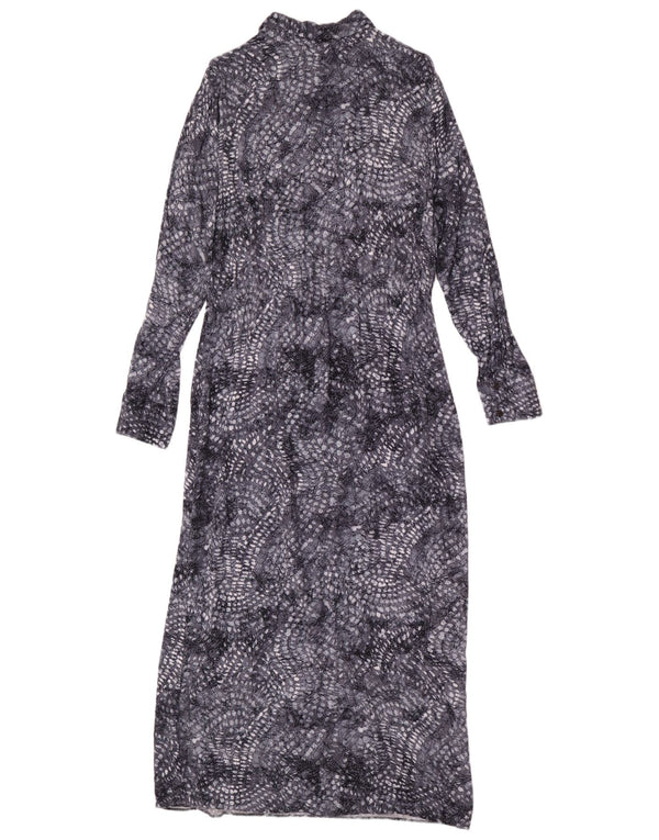 MINT VELVET Robe longue à manches longues pour femme UK 18 XL Viscose à pois gris