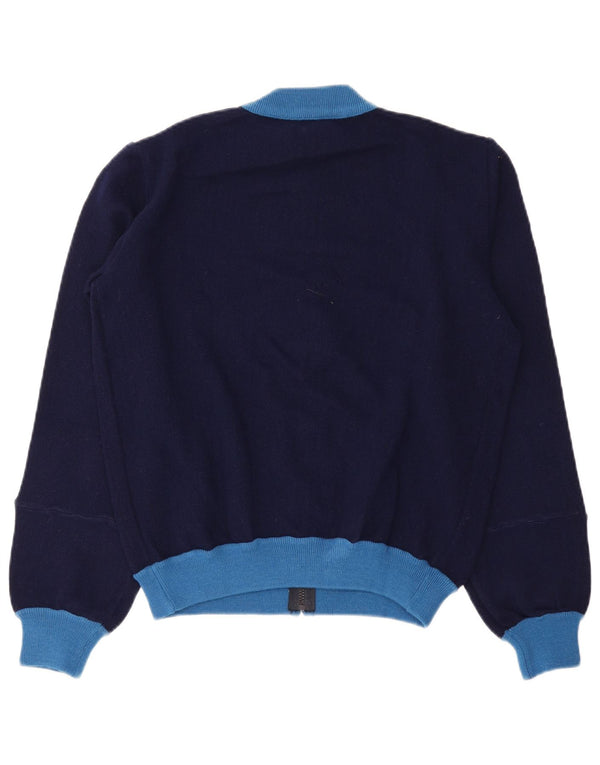 vintage Mens Survêtement Top Veste Petit Bleu Marine Colorblock