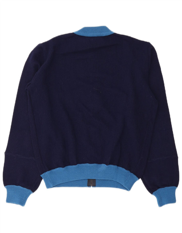 vintage Mens Survêtement Top Veste Petit Bleu Marine Colorblock