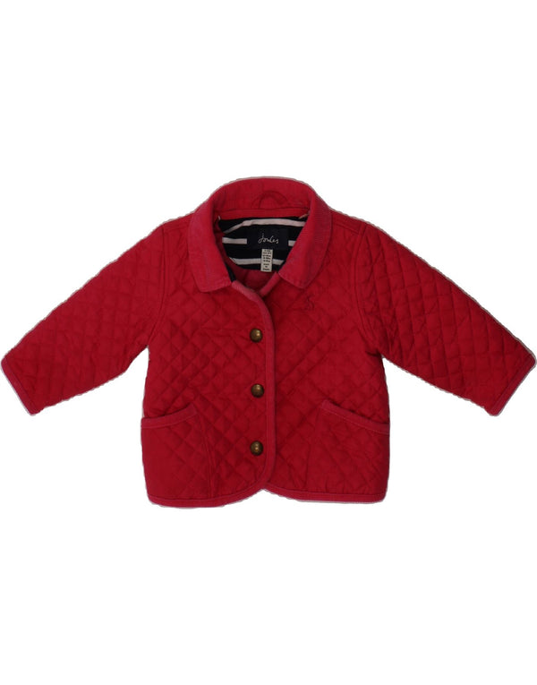 JOULES Baby Girls Quilted Jacket 3-6 Months Pink Polyester