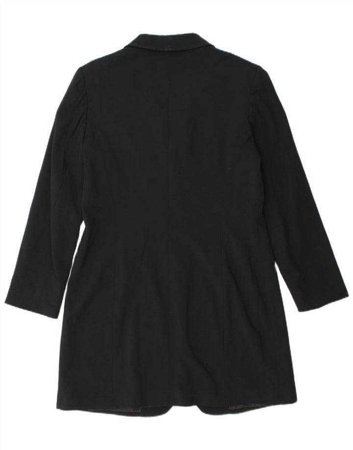 vintage Femme Longline 1 Bouton Blazer Veste IT 46 Grand Noir