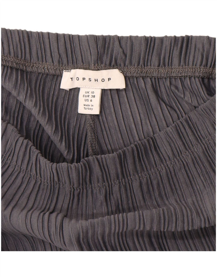 TOPSHOP Pantalon de survêtement à jambe large pour femme UK 10 Small Gris Polyester