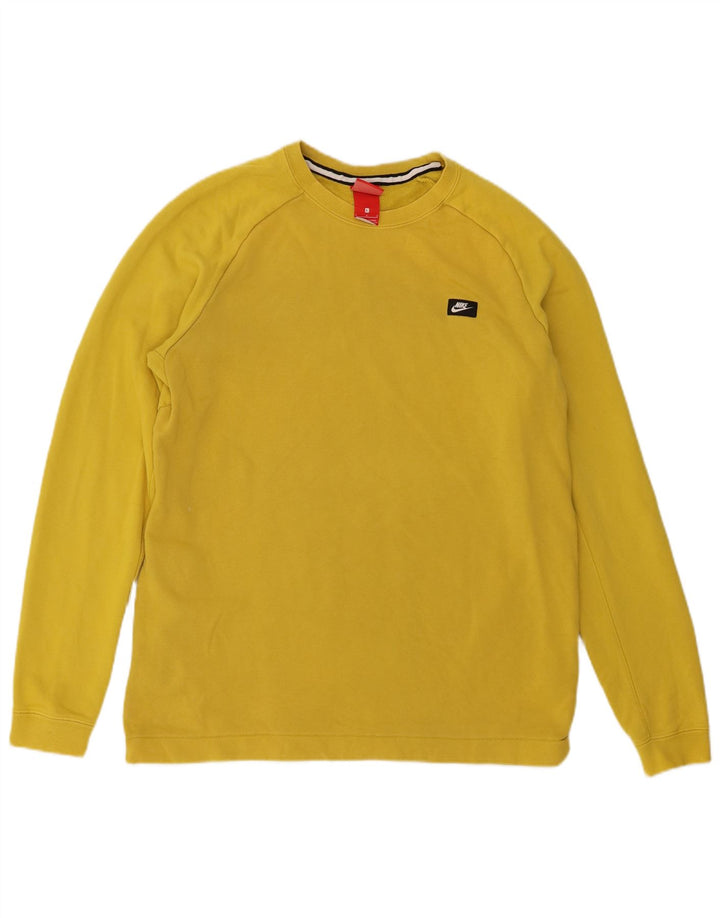 Nike Sweat-shirt pour homme en coton jaune Taille L