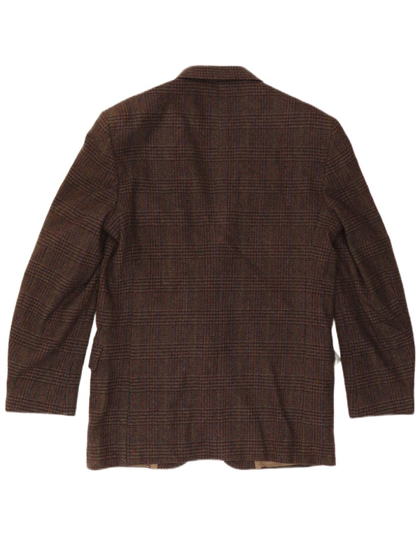 Woolrich Veste blazer à 2 boutons pour homme UK 38 en laine pied-de-poule marron moyen