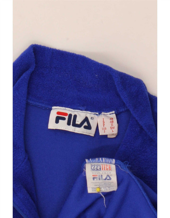 Fila Pull polaire à col zippé pour homme IT 48 Bleu moyen Polyester