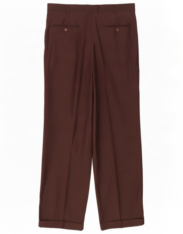 Pierre Cardin Pantalon de costume pour homme W34 L29 laine marron