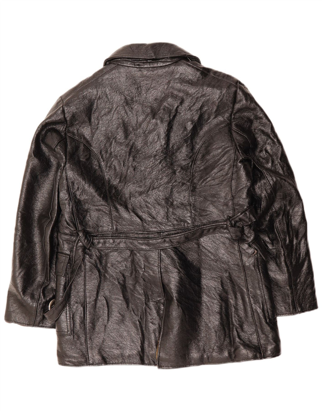 VINTAGE Veste en cuir Sherpa Homme UK 38 Moyen Noir