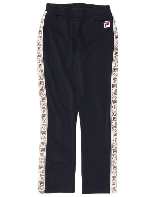 Fila Pantalon de survêtement graphique pour femme UK 10 Small Bleu marine rayé Sports