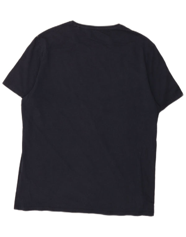 Guess Hommes Slim Fit Graphic T-Shirt Top XL Bleu Marine Coton
