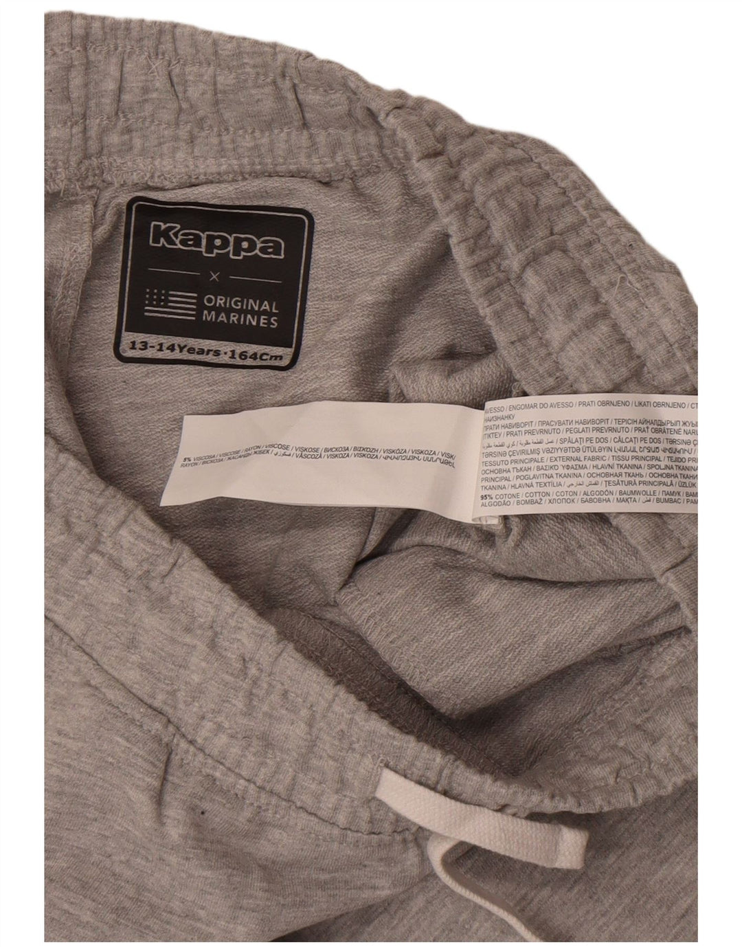 Kappa Short de Sport Garçon 13-14 Ans Gris Coton