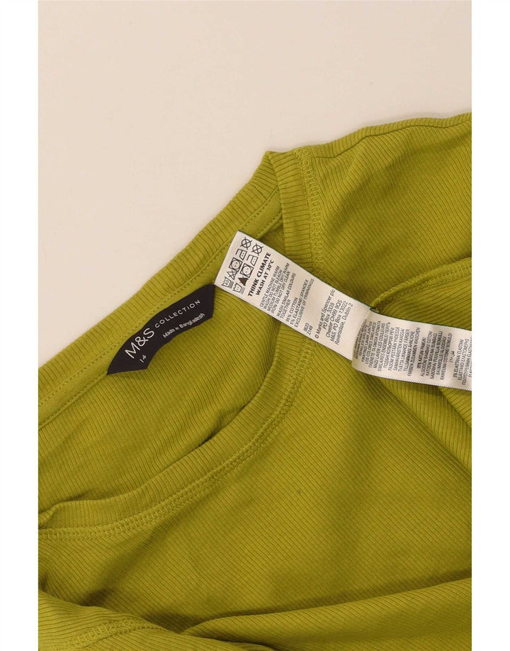 Marks & Spencer Haut à manches longues pour femme UK 44 Coton vert moyen