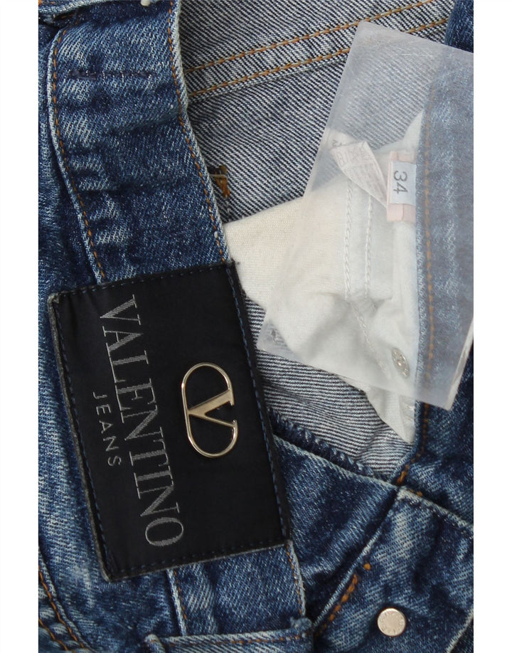Valentino Femme Jean Droit W34 L31 Bleu Coton