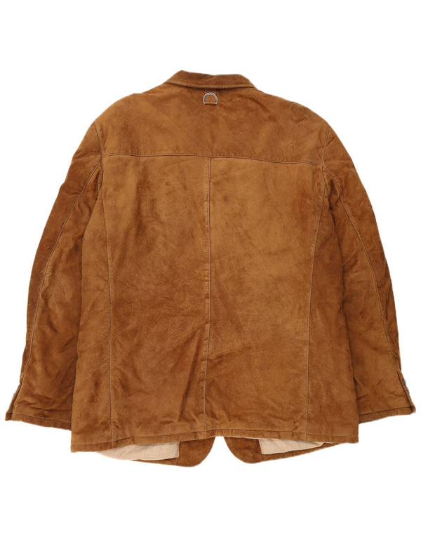veste en daim homme vintage taille 60 3XL cuir marron