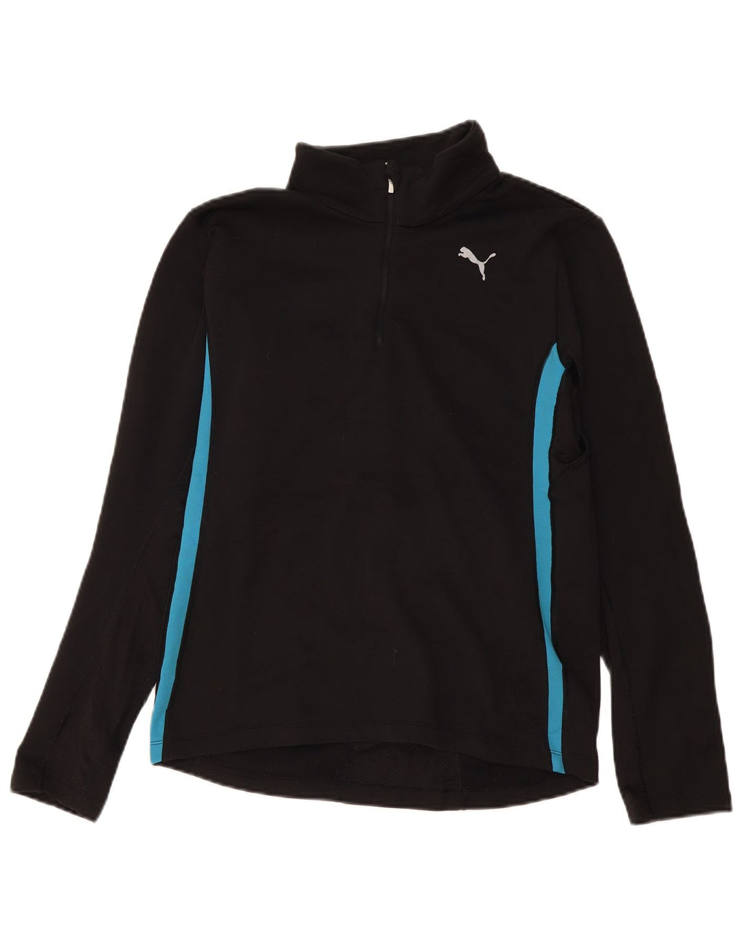 Puma Haut de survêtement à col zippé pour femme UK 14 Noir moyen Colourblock