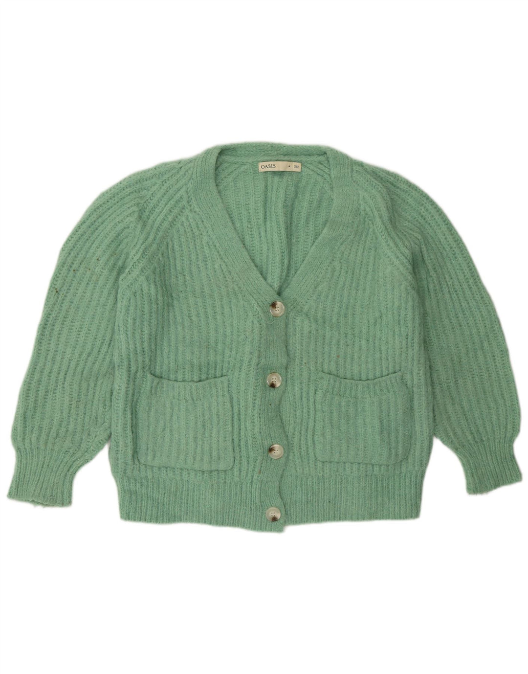Oasis Cardigan coupe ample pour femme UK 14 en polyester vert moyen