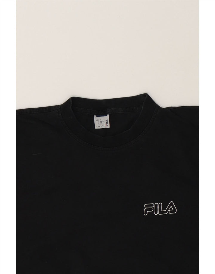 FILA Mens T-Shirt Top Large Black Vintage Fila and Second-Hand Fila from Messina Hembry 