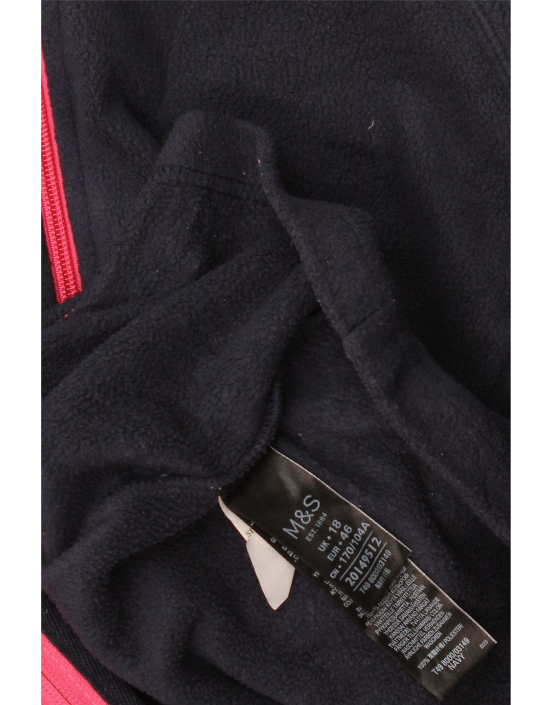 Marks & Spencer Pull polaire pour femme UK 18 XL Bleu marine Polyester