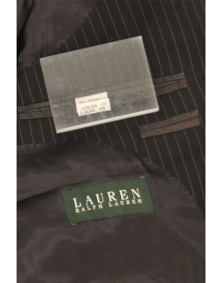 Ralph Lauren Veste blazer à 2 boutons pour homme UK 46 2XL Laine à fines rayures noires