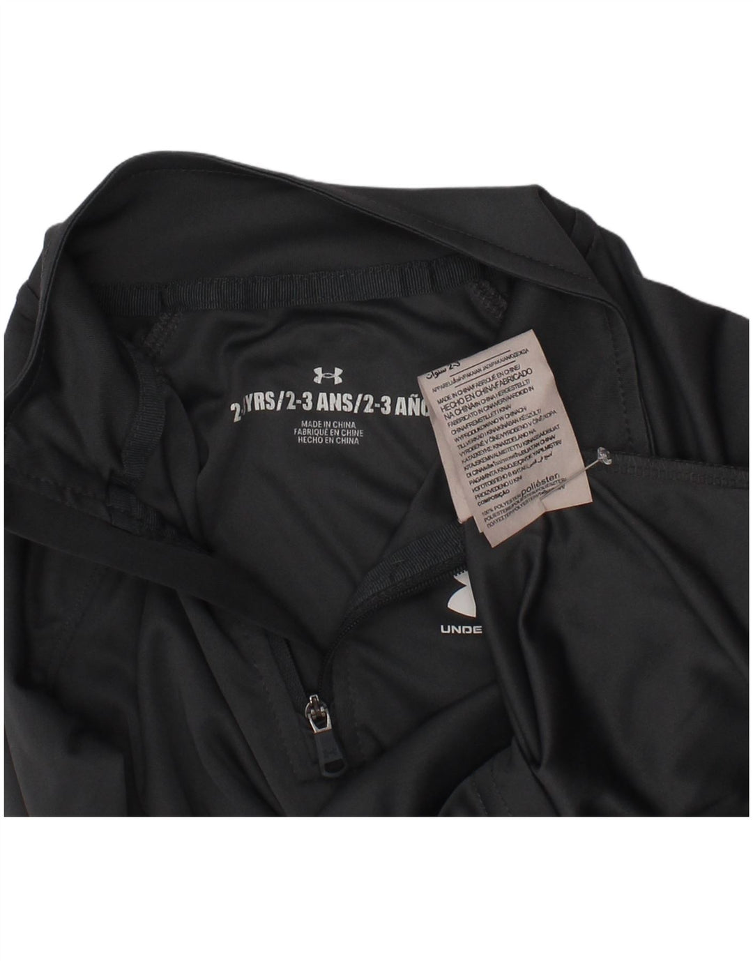 Under Armour Haut de survêtement zippé à col zippé pour garçon 2-3 ans Gris Polyester