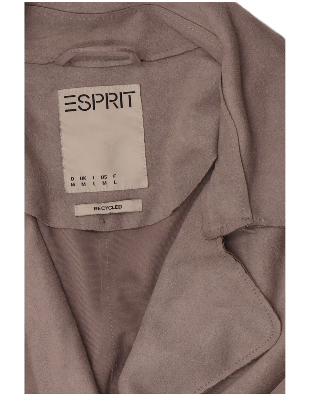 Esprit Trench-coat en faux suède pour femme UK 14 Gris moyen Polyester