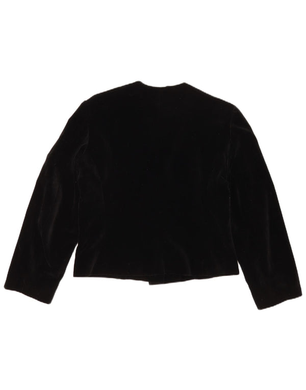 vintage Femme 3 Bouton Blazer Veste IT 44 Moyen Noir Coton