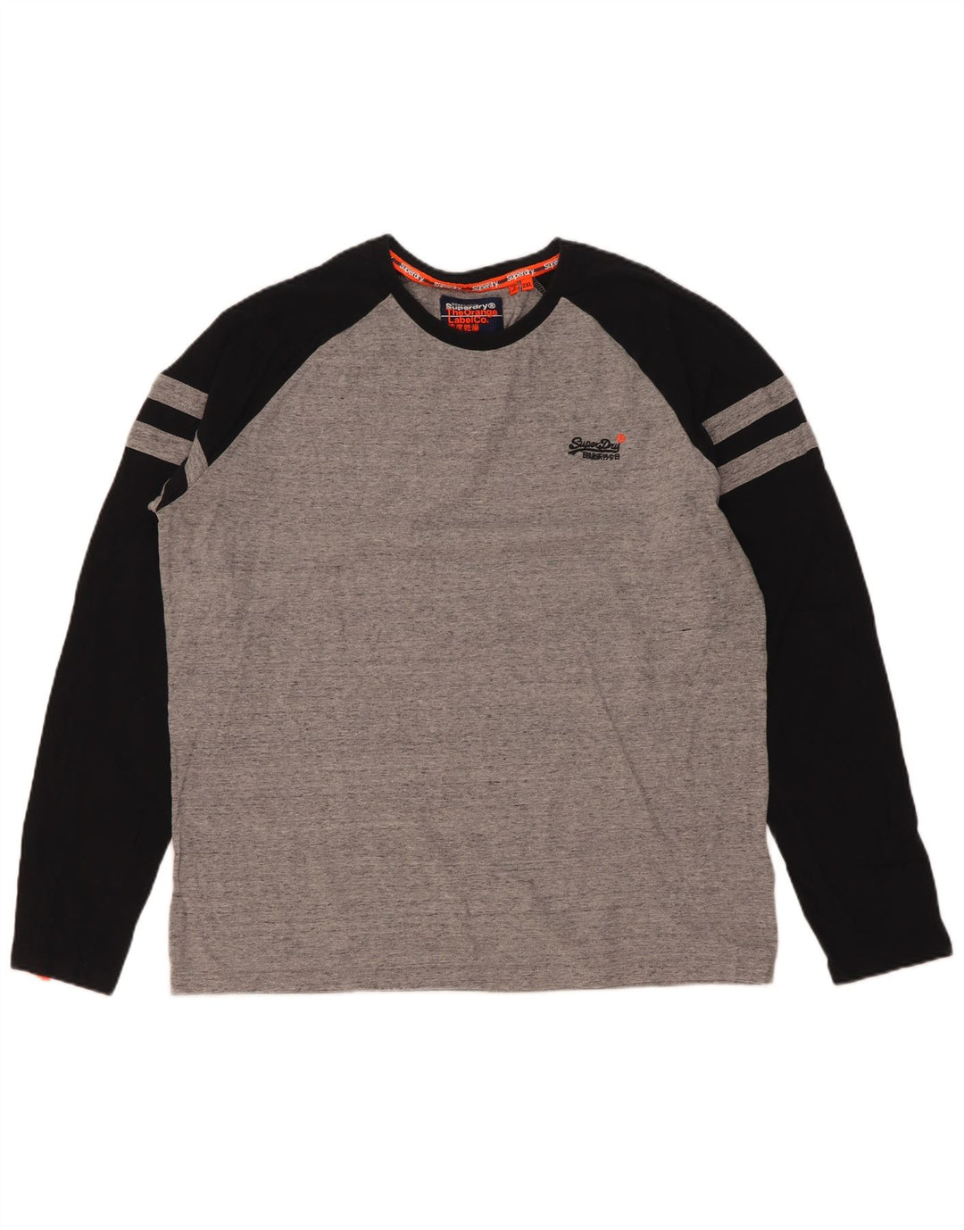 Superdry Haut à manches longues pour homme 2XL Gris Colorblock Coton