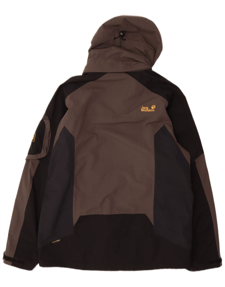 Jack Wolfskin Veste de Pluie Homme UK 40/42 Large Gris Colorblock Polyamide