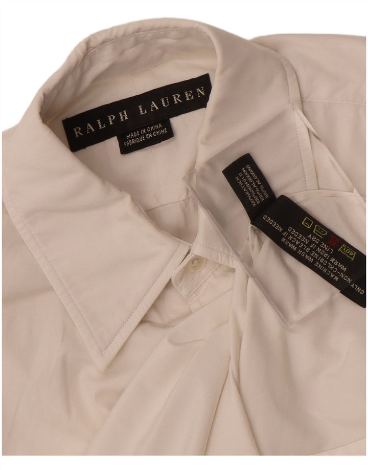 Ralph Lauren Chemise formelle pour femme en coton blanc cassé moyen