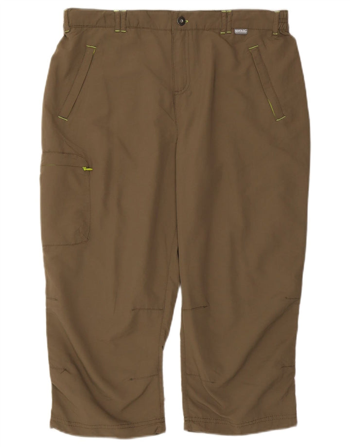Regatta Pantalon Capri Femme UK 14 Large W32 L19 Kaki Polyester