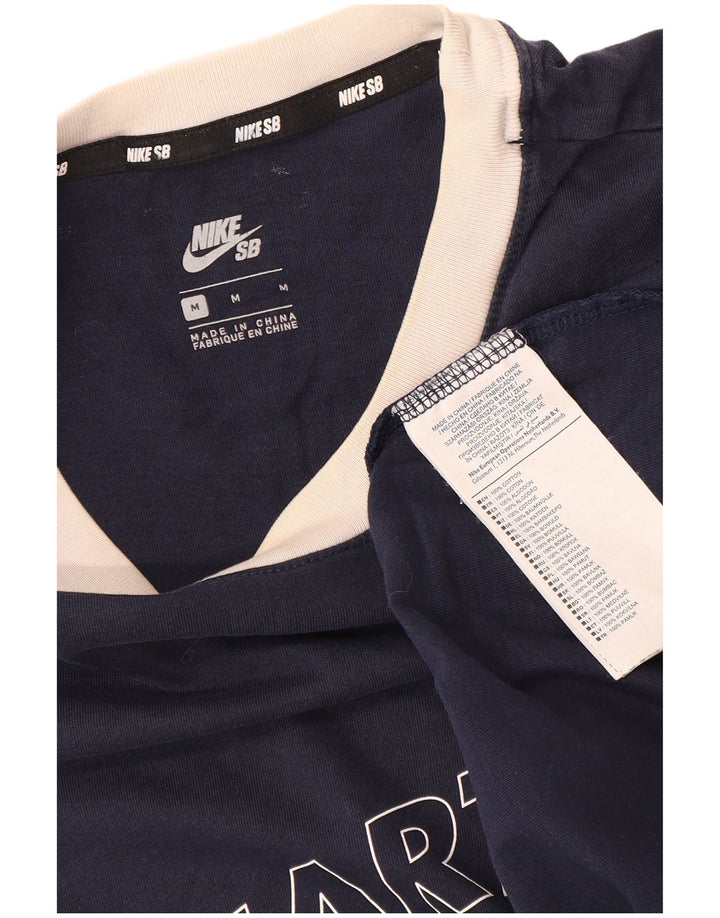 NIKE Homme T-Shirt Graphique Haut Bleu Marine Moyen Coton