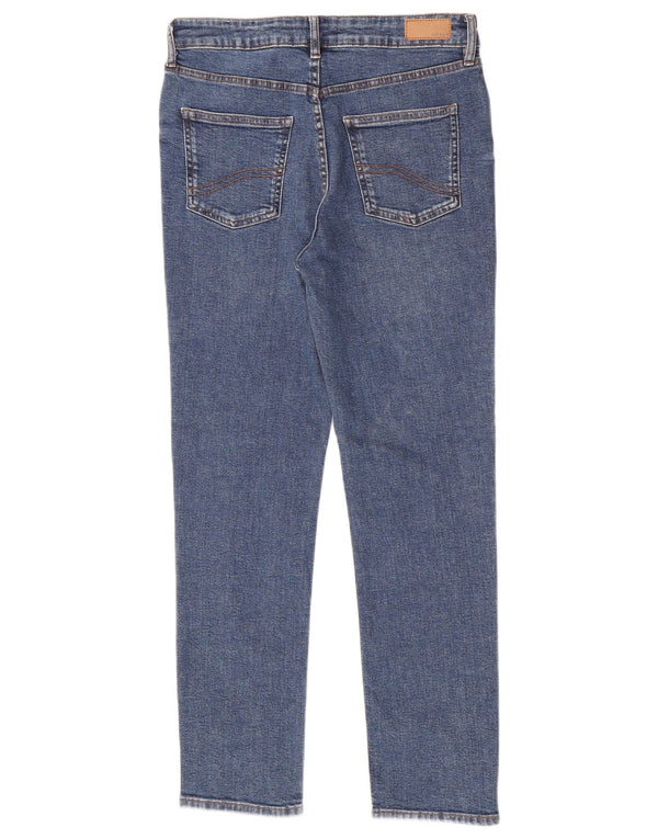 Fat Face Jean slim taille haute Sway pour femme UK 12 Medium W28 L28 Bleu Coton