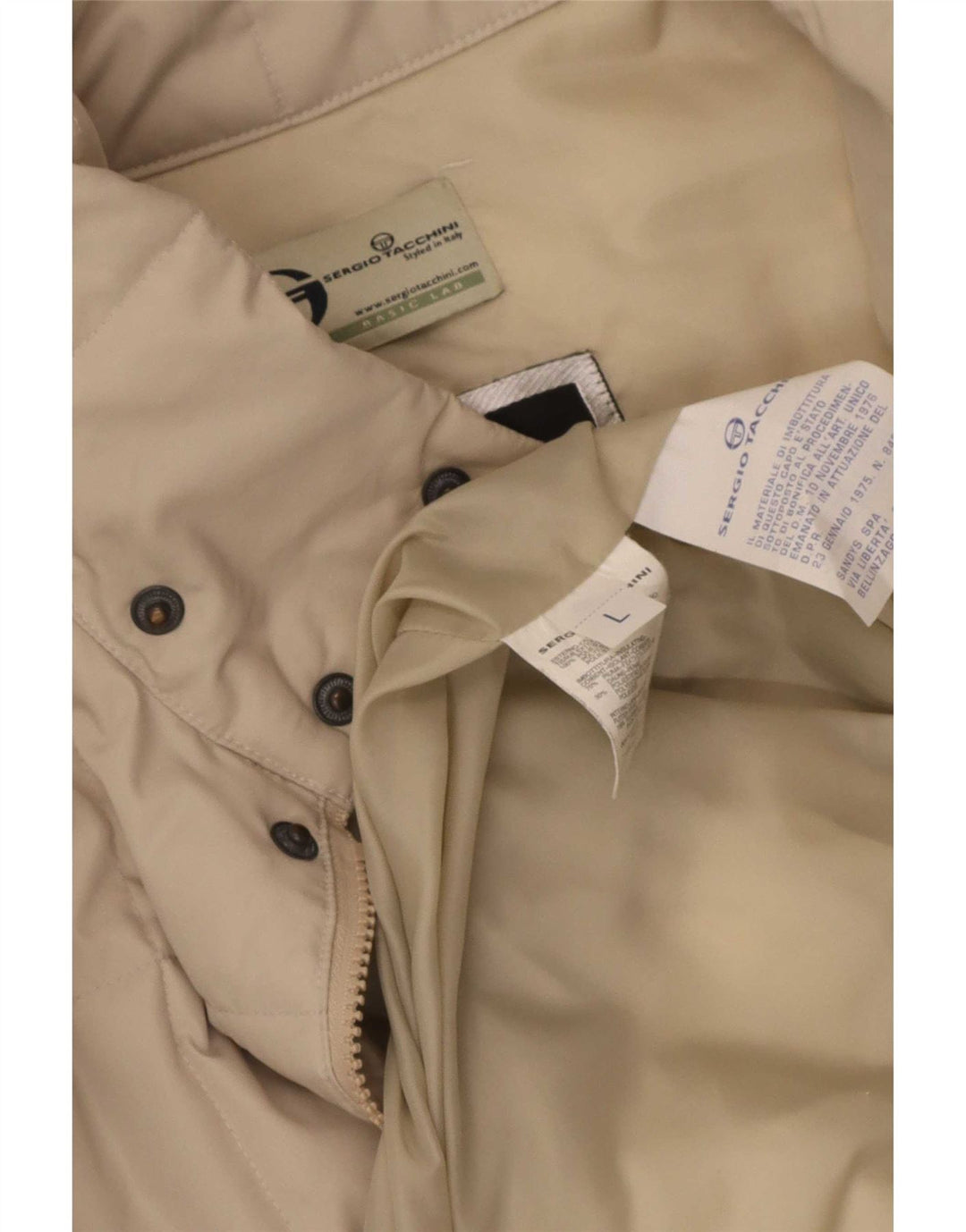 Sergio Tacchini Veste matelassée pour homme UK 40 Large Beige Polyester