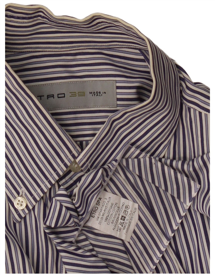 Etro Chemise Homme Petite Rayure Bleue