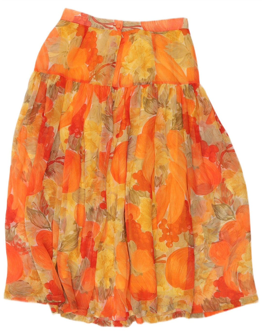 vintage Femme A-Line Jupe W30 Moyen Orange Floral