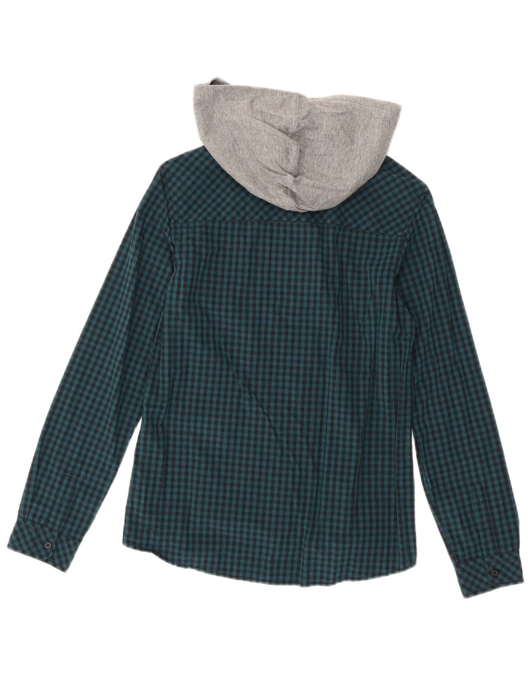 Benetton Chemise À Capuche Petit Vichy Bleu Homme