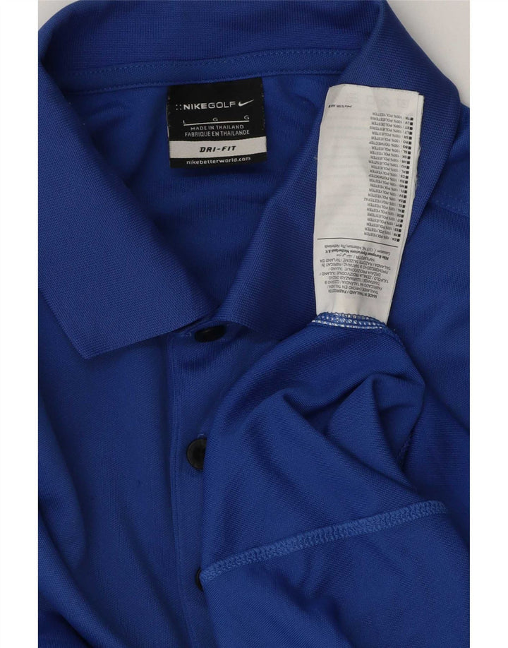 Nike Polo Dri Fit pour homme en polyester Bleu Taille L